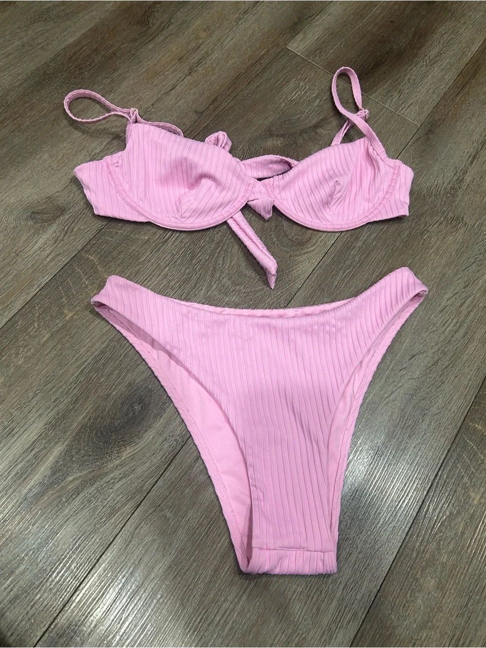 Monday Swimwear capri Pink Underwire Bikini Set